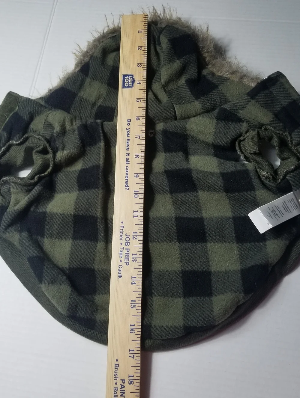 LUVGEAR DOG QUILTED OLIVE COAT WITH FAUX FUR HOOD SIZE SMALL